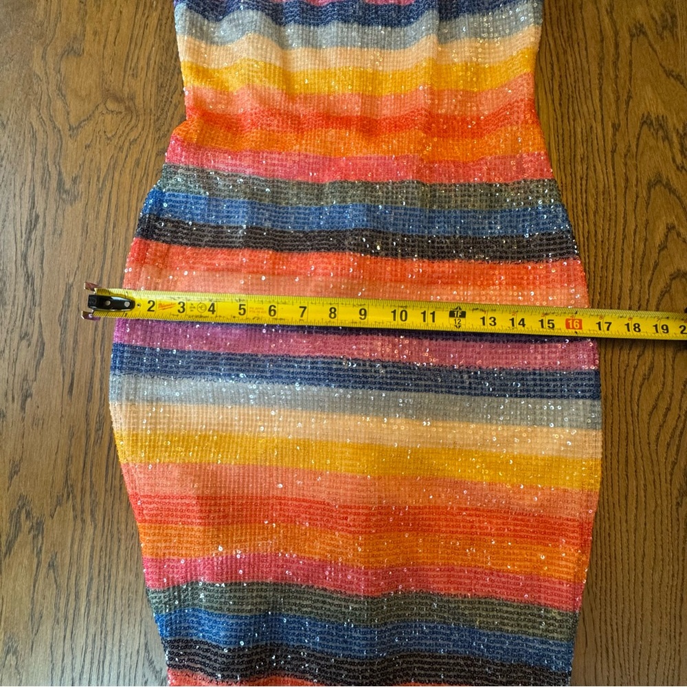 Rachel Roy Rainbow Striped Sequin Bodycon Dress - Women Size‎ S - Picture 9 of 9